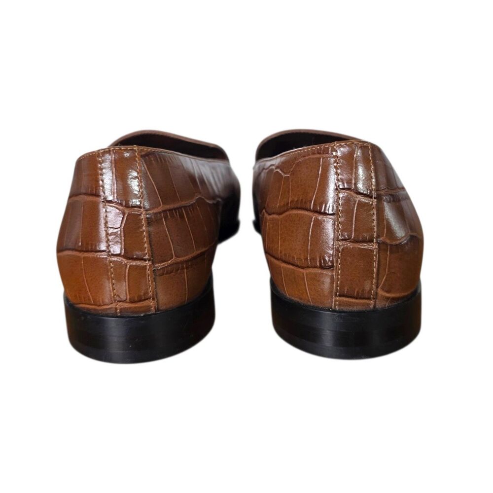 NWOB Everlane Crocodile Embossed Italian Leather Cushioned Heel Brown Loafer - Picture 5 of 6